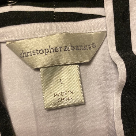 Christopher & Banks V-neck T-shirt twist tie at bust rayon & spandex - Picture 7 of 9